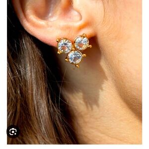 NWT Jennifer Behr Livia Vintage Gold and Crystal Earrings